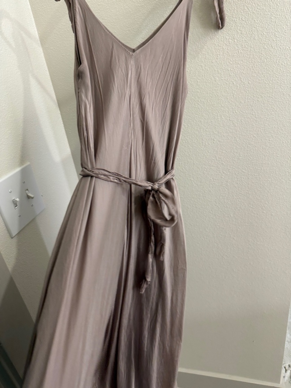 100% Silk Taupe Romper Made in Italy